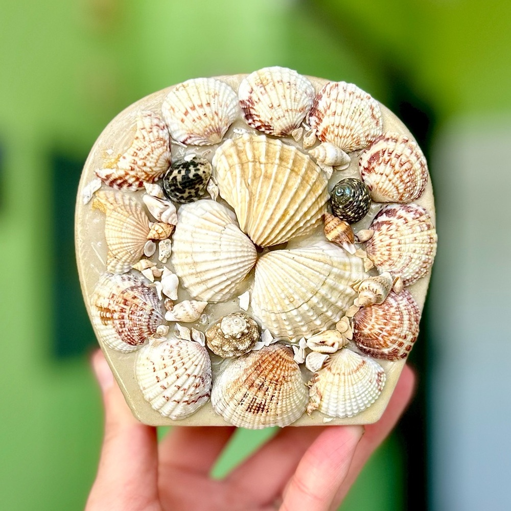 VTG Beautiful Nautical Beach Seashell + Sand Dollar Kitchen Napkin Holder